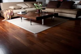 Dark walnut floor in a living room