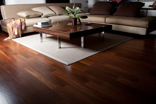 Dark walnut floor in a living room